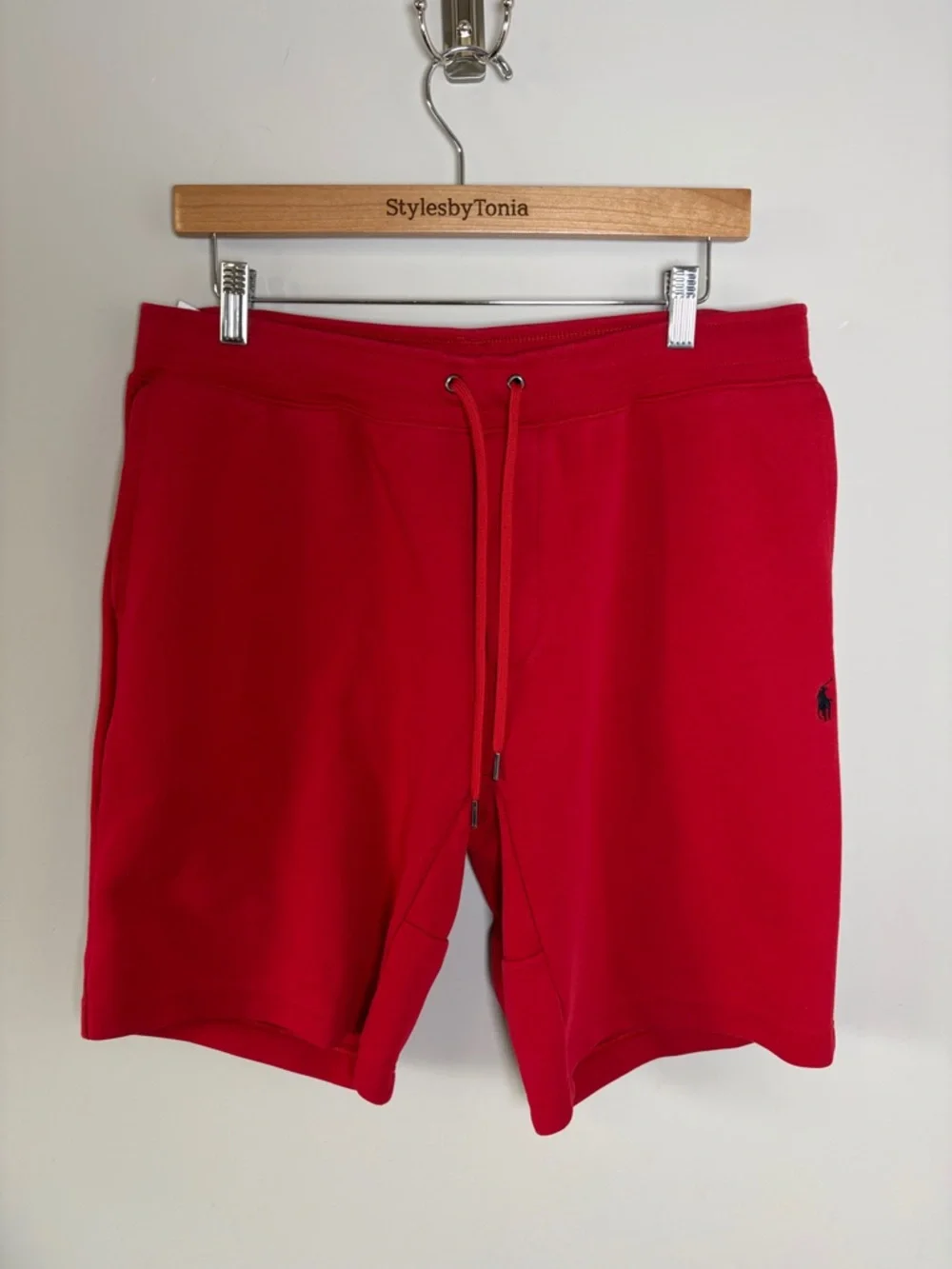 Polo Ralph Lauren Double Knit Shorts Red mens sweat short logo Sz L